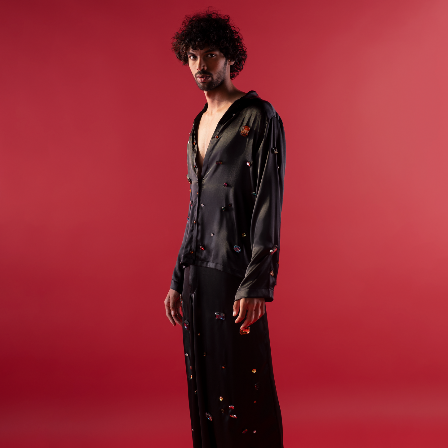 Renaissance Swarovski Satin Trousers