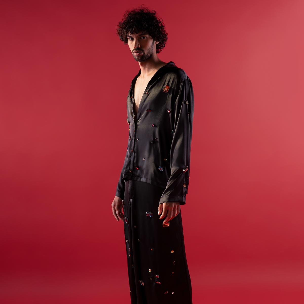 Renaissance Swarovski Satin Trousers